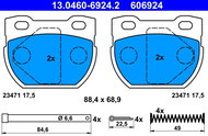 ATE 606924 Brake pad set 13.0460-6924.2 - Brake Pads