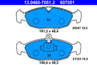 ATE 607051 Brake pad set 13.0460-7051.2 - Brake Pads