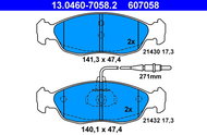 ATE 607058 Brake pad set 13.0460-7058.2 - Brake Pads