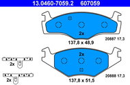 ATE 607059 Brake pad set 13.0460-7059.2 - Brake Pads