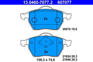 ATE 607077 Brake pad set 13.0460-7077.2 - Brake Pads
