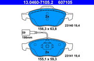 ATE 607105 Brake pad set 13.0460-7105.2 - Brake Pads