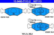 ATE 607113 Brake pad set 13.0460-7113.2 - Brake Pads