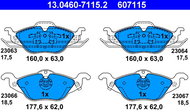 ATE 607115 Brake pad set 13.0460-7115.2 - Brake Pads