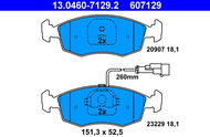 ATE 607129 Brake pad set 13.0460-7129.2 - Brake Pads