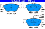 ATE 607140 Brake pad set 13.0460-7140.2 - Brake Pads