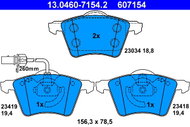 ATE 607154 Brake pad set 13.0460-7154.2 - Brake Pads