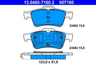 ATE 607160 Brake pad set 13.0460-7160.2 - Brake Pads