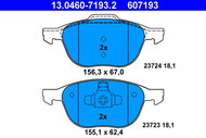 ATE 607193 Brake pad set 13.0460-7193.2 - Brake Pads