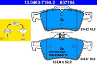 ATE 607194 Brake pad set 13.0460-7194.2 - Brake Pads