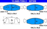 ATE 607206 Brake pad set 13.0460-7206.2 - Brake Pads