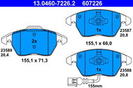 ATE 607226 Brake pad set 13.0460-7226.2 - Brake Pads