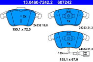ATE 607242 Brake pad set 13.0460-7242.2 - Brake Pads