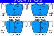 ATE 607316 Brake pad set 13.0460-7316.2 - Brake Pads