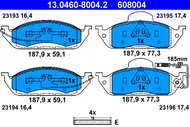 ATE 608004 Brake pad set 13.0460-8004.2 - Brake Pads