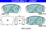 ATE Brake pad set 13.0470-5647.2 - Brake Pads