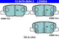 ATE Brake pad set 13.0470-5654.2 - Brake Pads