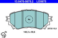 ATE Brake pad set 13.0470-5675.2 - Brake Pads