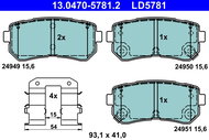 ATE Brake pad set 13.0470-5781.2 - Brake Pads