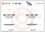 BREMBO Sada brzdových destiček P 06 025 - Brzdové destičky