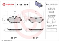 BREMBO Sada brzdových destiček P 06 103 - Brzdové destičky