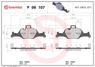 BREMBO Sada brzdových destiček P 06 107 - Brzdové destičky