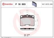BREMBO Brake pad set P 16 003 - Brake Pads