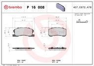 BREMBO Brake pad set P 16 008 - Brake Pads