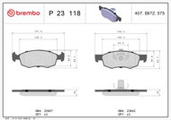 BREMBO Sada brzdových destiček P 23 118 - Brzdové destičky