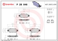 BREMBO Brake pad set P 28 046 - Brake Pads