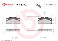 BREMBO Sada brzdových destiček P 62 001 - Brake Pads