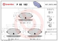 BREMBO Brake pad set P 85 182 - Brake Pads