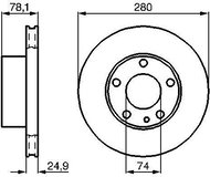 BOSCH brake disc 0 986 478 049, set of 2, set of 2 - Brake Disc