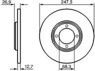 BOSCH brake disc 0 986 478 071, set of 2, set of 2 - Brake Disc