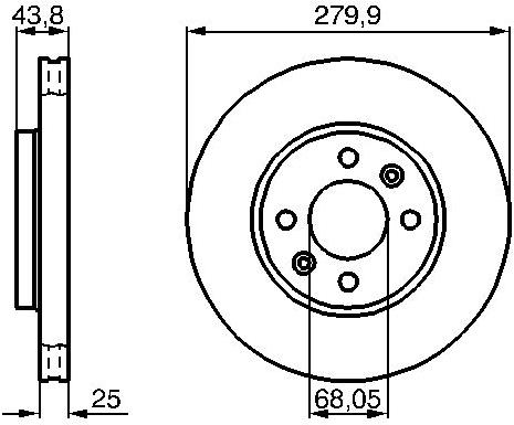 BOSCH brake disc 0 986 478 505, set of 2, set of 2 - Brake Disc - Main image