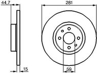 BOSCH brzdový kotouč 0 986 478 677, sada 2 ks, sada 2 ks - Brzdový kotouč