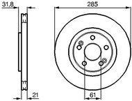 BOSCH brzdový kotouč 0 986 478 719, sada 2 ks, sada 2 ks - Brzdový kotouč