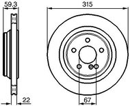 BOSCH brake disc 0 986 478 966, set of 2, set of 2 - Brake Disc