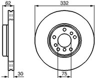 BOSCH brake disc 0 986 478 973, set of 2, set of 2 - Brake Disc