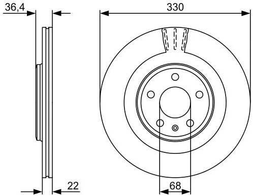 BOSCH brake disc 0 986 479 C86, set of 2, set of 2 - Brake Disc - Main image