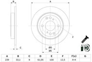 BOSCH brake disc 0 986 479 E95, set of 2, set of 2 - Brake Disc