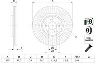 BOSCH brake disc 0 986 479 F12, set of 2, set of 2 - Brake Disc