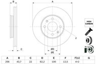 BOSCH brake disc 0 986 479 F29, set of 2, set of 2 - Brake Disc