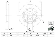 BOSCH brake disc 0 986 479 G98, set of 2, set of 2 - Brake Disc