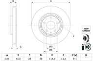 BOSCH brake disc 0 986 479 H02, set of 2, set of 2 - Brake Disc