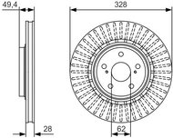 BOSCH brake disc 0 986 479 T00, set of 2, set of 2 - Brake Disc