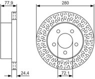 BOSCH brake disc 0 986 479 U00, set of 2, set of 2 - Brake Disc