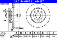ATE 424187 brake disc 24.0124-0187.1, set of 2, set of 2 - Brake Disc