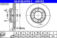 ATE 420153 brake disc 24.0120-0153.1, set of 2, set of 2 - Brake Disc