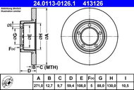 ATE brake disc 24.0113-0126.1, set of 2, set of 2 - Brake Disc